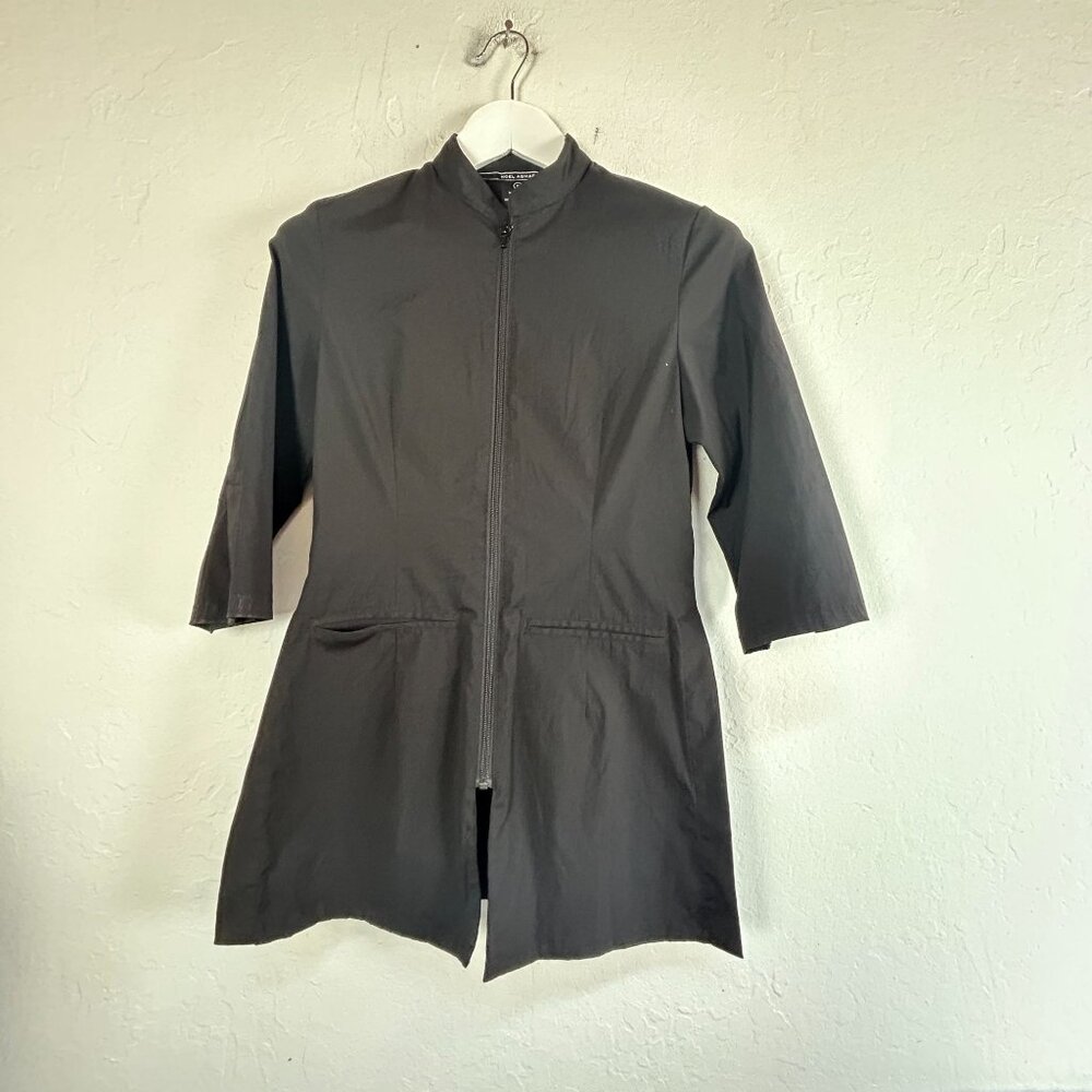 Noel Asmar Women’s Urban Fusion Tunic Spa Uniform Full-Zip Pockets Black Size XS